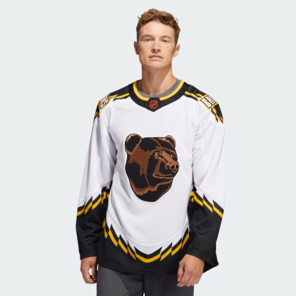 NHL Boston Bruins Hall #71 Reverse Retro White Pooh Bear Jersey size XL